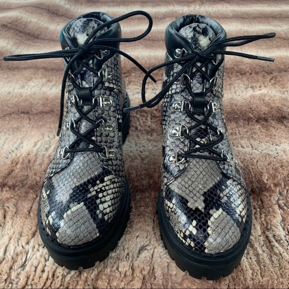 Marc Fisher Nula Grey Multi Snakeskin Boot - Picture 3 of 12